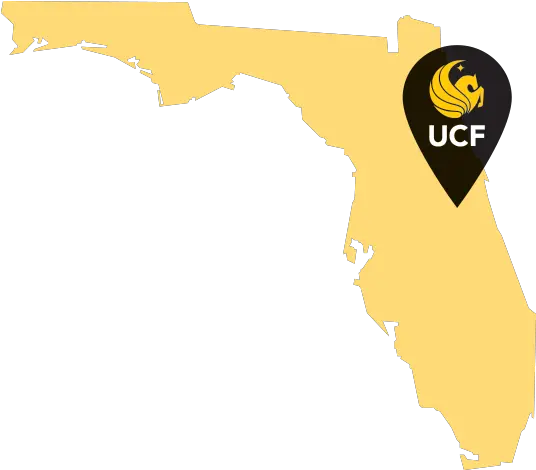 University Of Central Florida Ucf On Florida Map Png University Of Florida Png