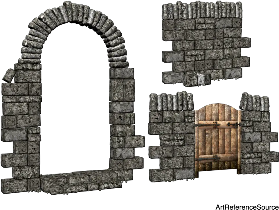 Stone Arch Top Pc Photos V21 Png Gate Stone Medieval Village Walls Png Arch Png