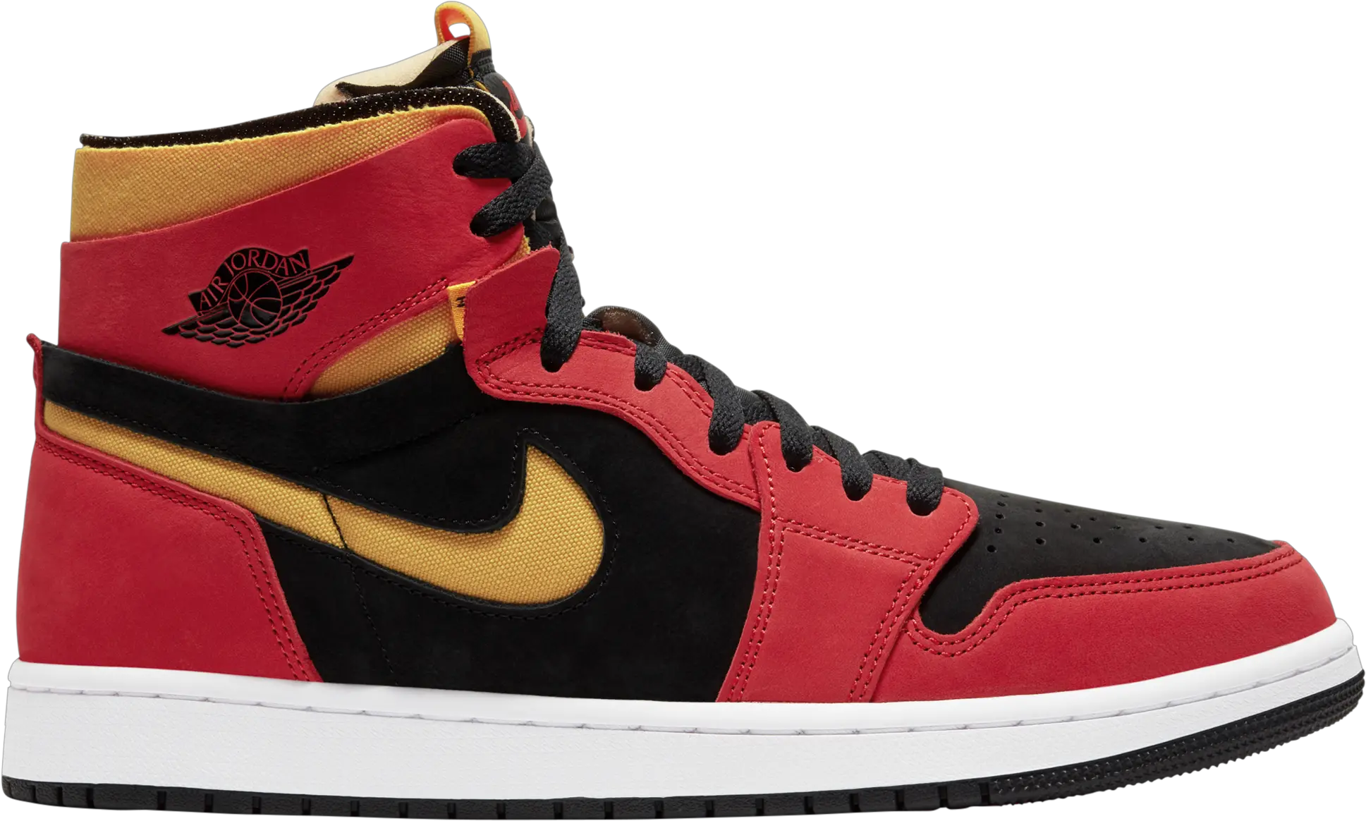 Jordan Mens Aj 1 Mid In Blackredgold Modesens 1 High Zoom Comfort Chile Red Jordan Png Aj Icon