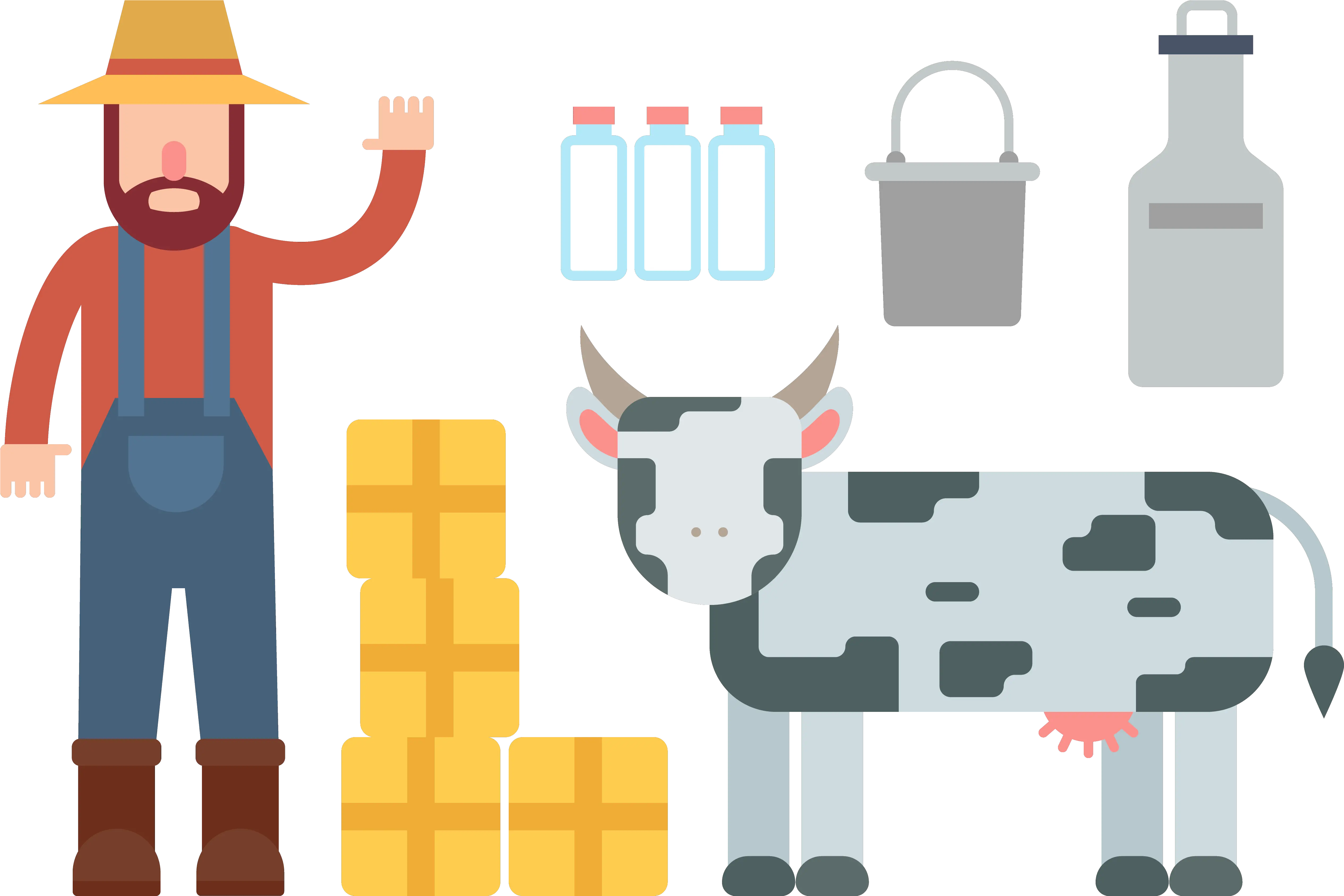 Dairy Cattle Milk Farmer With Cow Clipart Png Download Vetor De Avatar Agronomia Cow Clipart Png