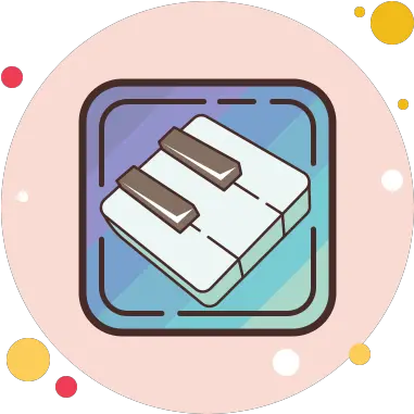 Simply Piano Icon In Circle Bubbles Style Logo Minecraft Icon Aesthetic Png Piano Icon Png