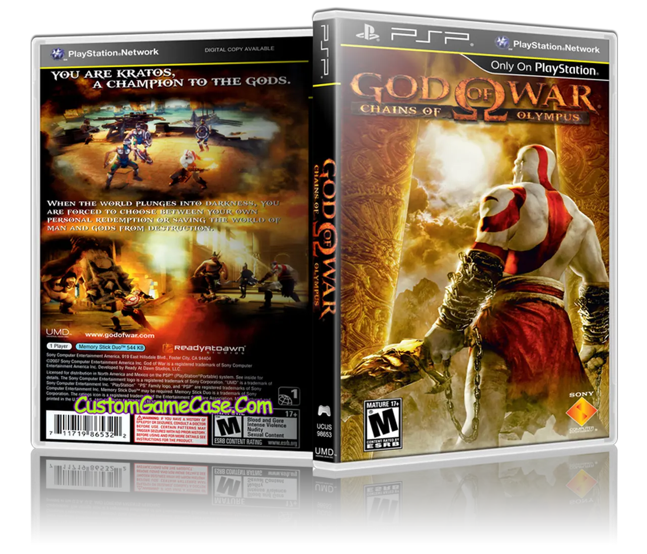 God Of War Chains The Olympus Sony Playstation Portable Psp Empty Custom Replacement Case God Of War Chains Of Olympus Png God Of War Transparent