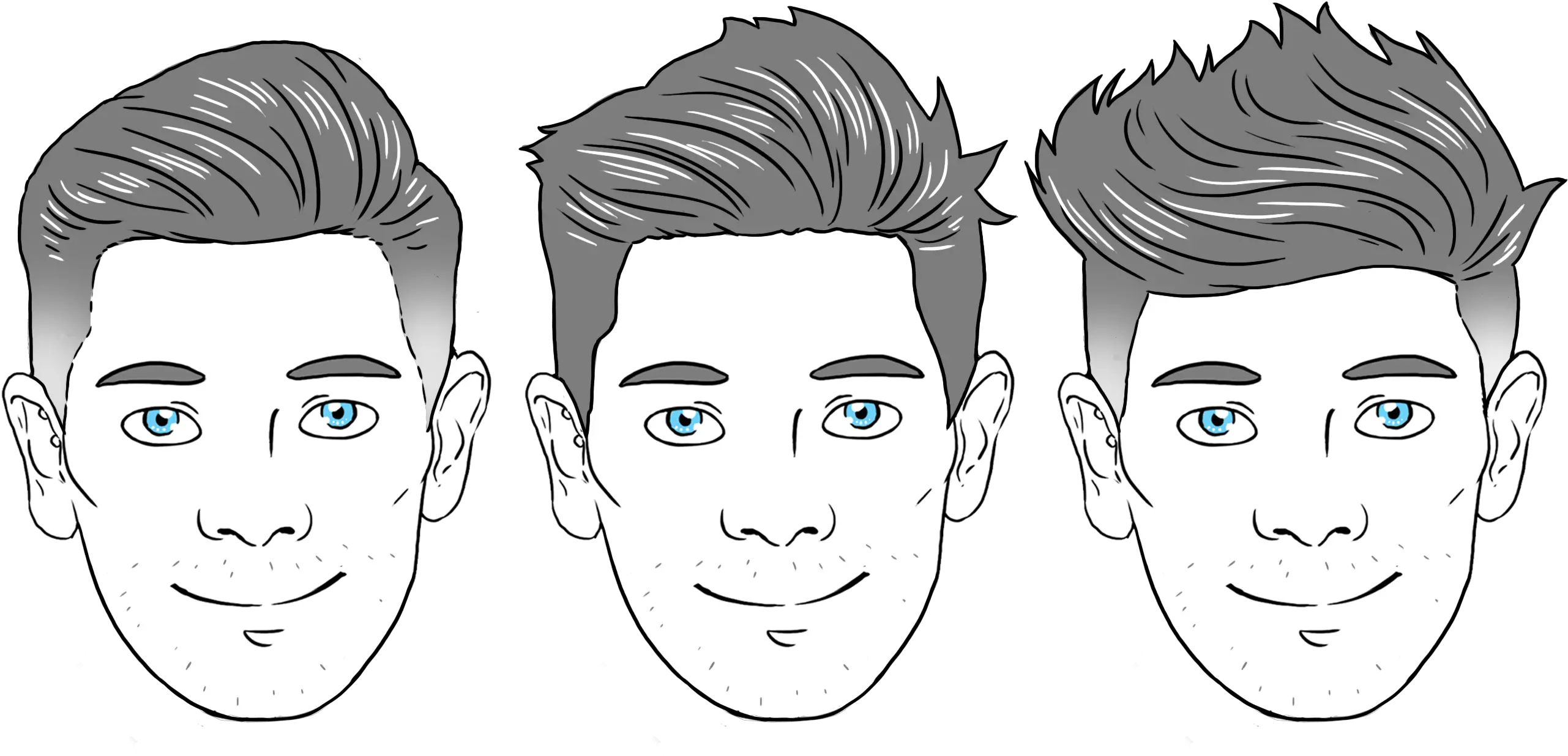 How To Match Your Face Shape With A Hairstyle Man For Himself Male Drawings Of Hairstyles Png Hair Style Png