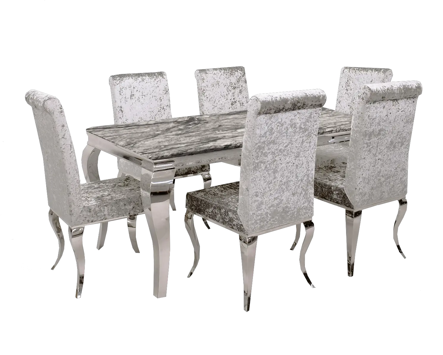 Imperial Dark Grey Dining Table 16m With 6 Silver Chairs Chair Png Table And Chairs Png