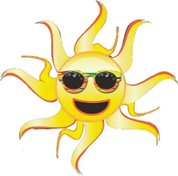Emoji Summer Sun Fun Sunshine Sticker Portable Clip Art Png Summer Sun Png