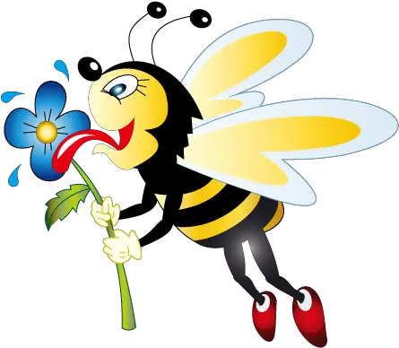 Bee Transparent Background Carton Flower And Bee Png Bee Transparent Background