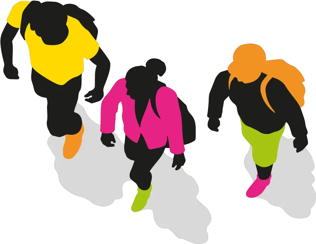 Kids Walking Png Three Children Walking To School Human Top View People Silhouette Kids Walking Png