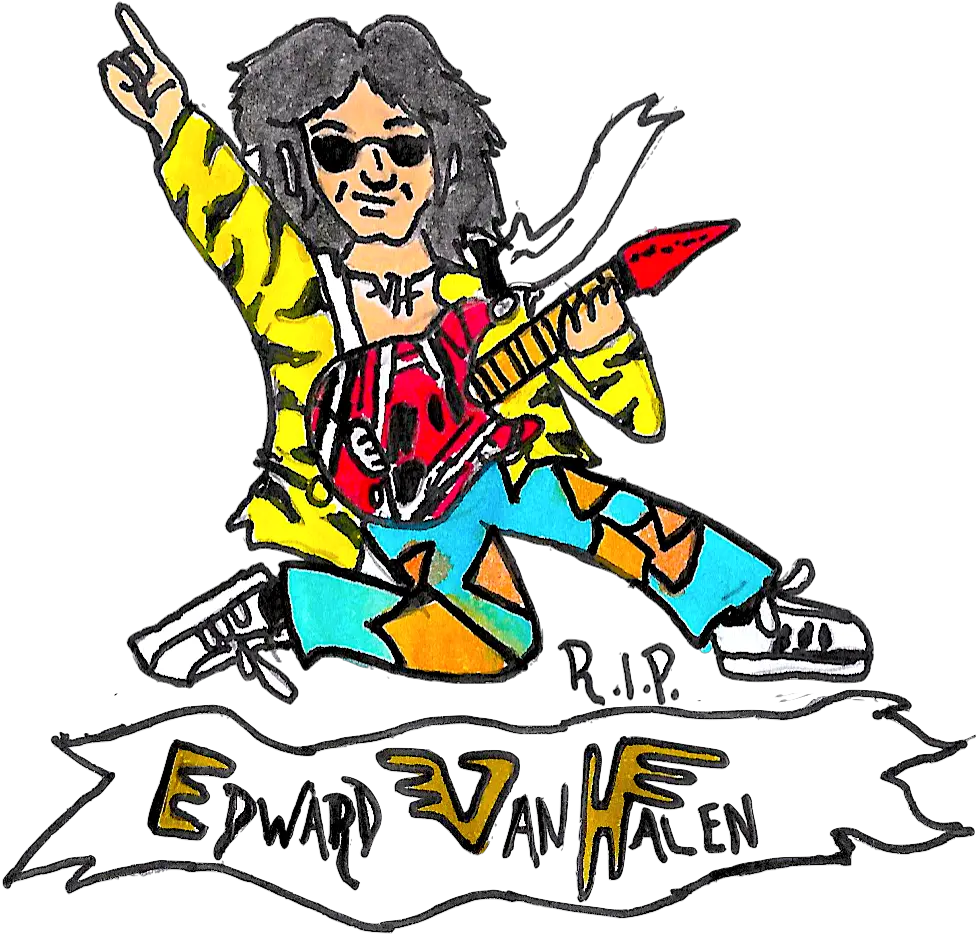 Eddie Van Halen Shreds In Valhalla Rock Musician Png Van Halen Logo Png