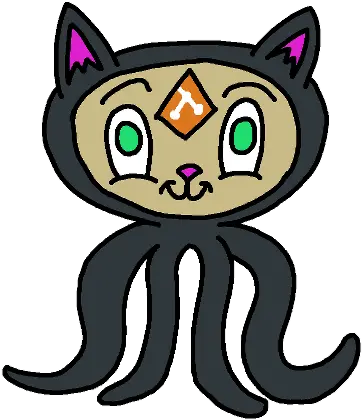 Download Hd Hand Drawn Octo Cat With A Dot Png Git Logo