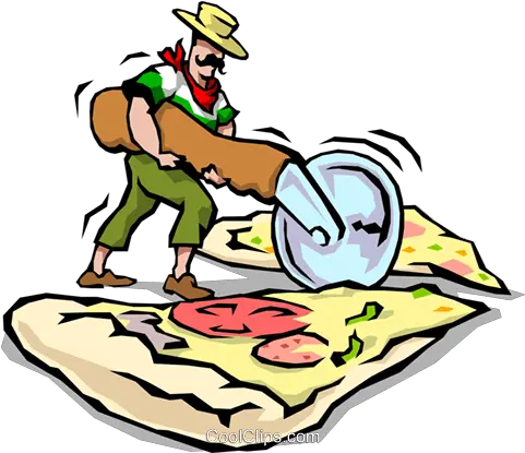 Man Slicing Pizza Royalty Free Vector Clip Art Png Pizza Cartoon Png