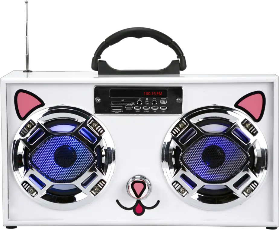 Kuwaii Cat Boombox W Led Speakers Cat Mini Boom Box Png Boombox Transparent
