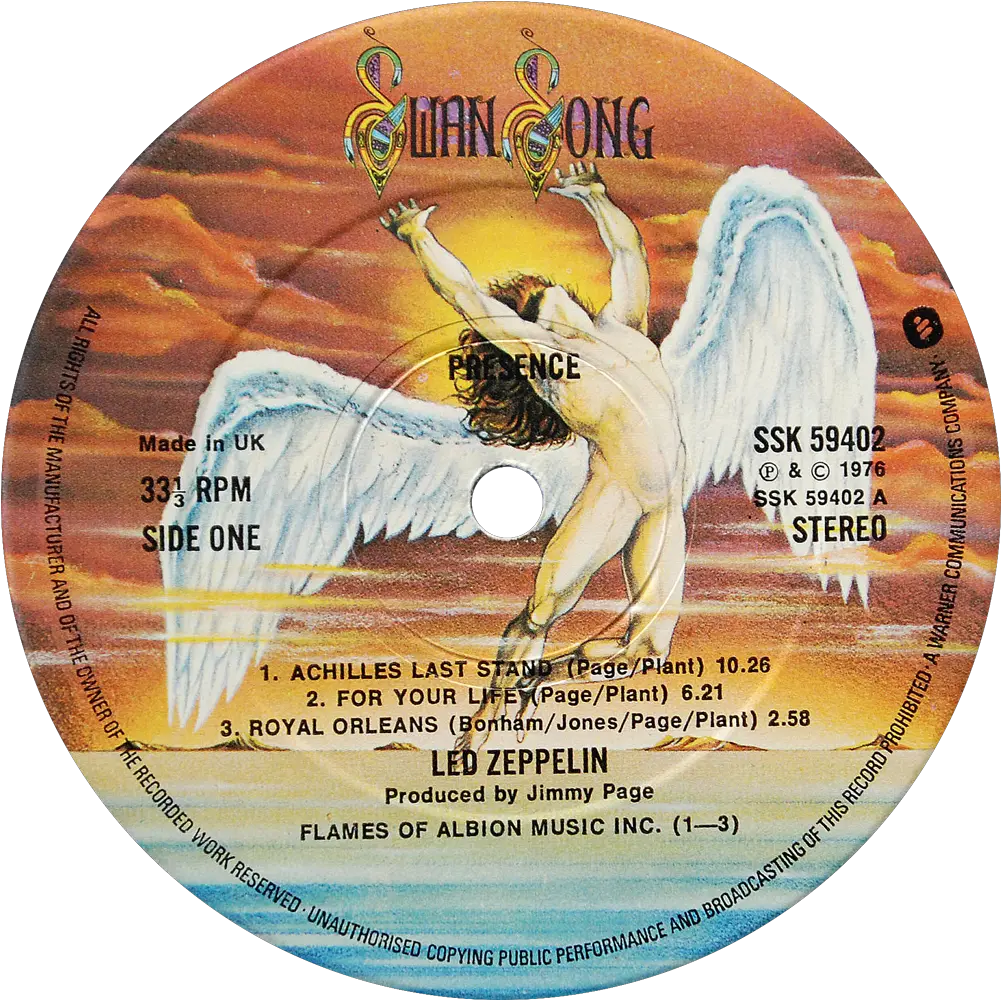 Led Zeppelin Presence 1st Uk Press Vs Bad Company Rock N Roll Fantasy Png Led Zeppelin Logo Png
