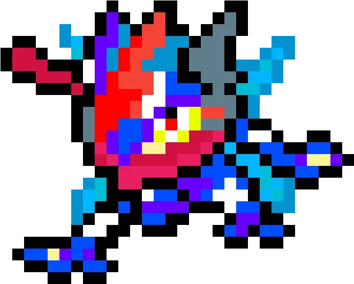 Pixilart Ash Greninja By Anonymous Shiny Greninja Pixel Art Png Ash Greninja Png