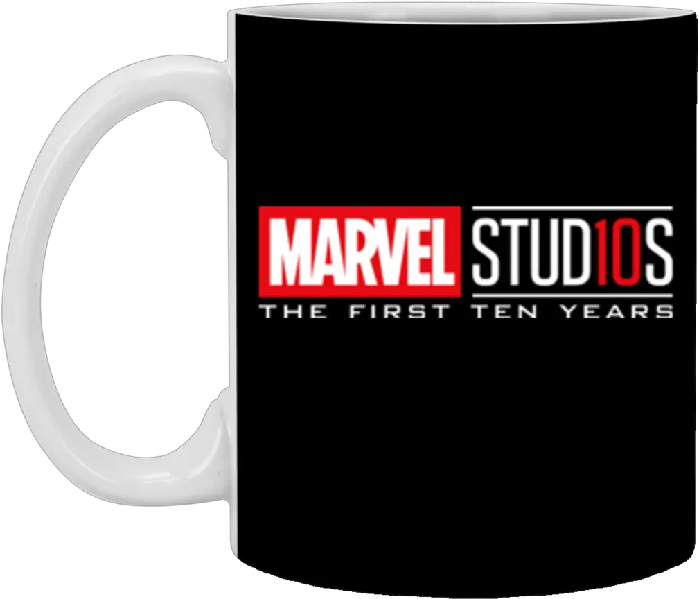 First Ten Years White Logo Graphic Marvel Studios Png Marvel Studios Logo Png