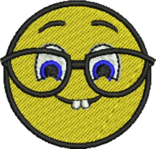 Emoji Smiling With Glasses Iron On Patch Smile Iron Patch Png Glasses Emoji Png