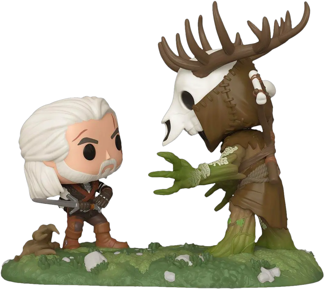 Funko Pop The Witcher 3 Wild Hunt Geralt Vs Leshen Game Moments 2pack Witcher Pop Png Witcher Png