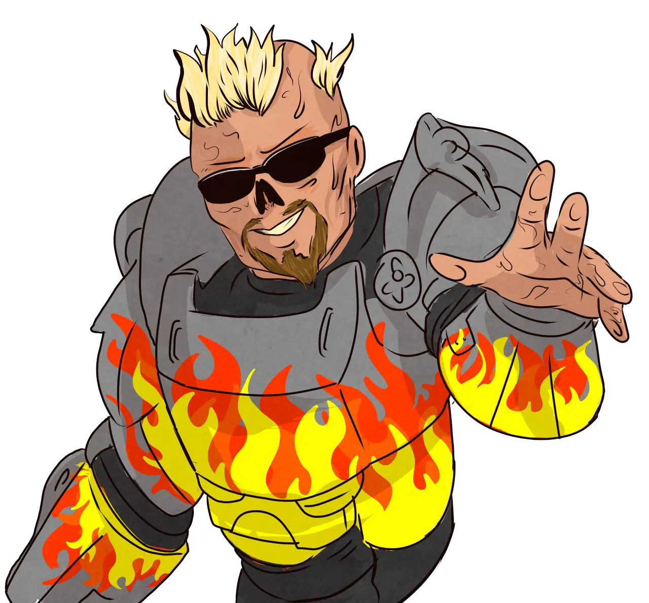 Download And Someone Ended Up Drawing Fallout 4 Pyromaniac Build Png Guy Fieri Png