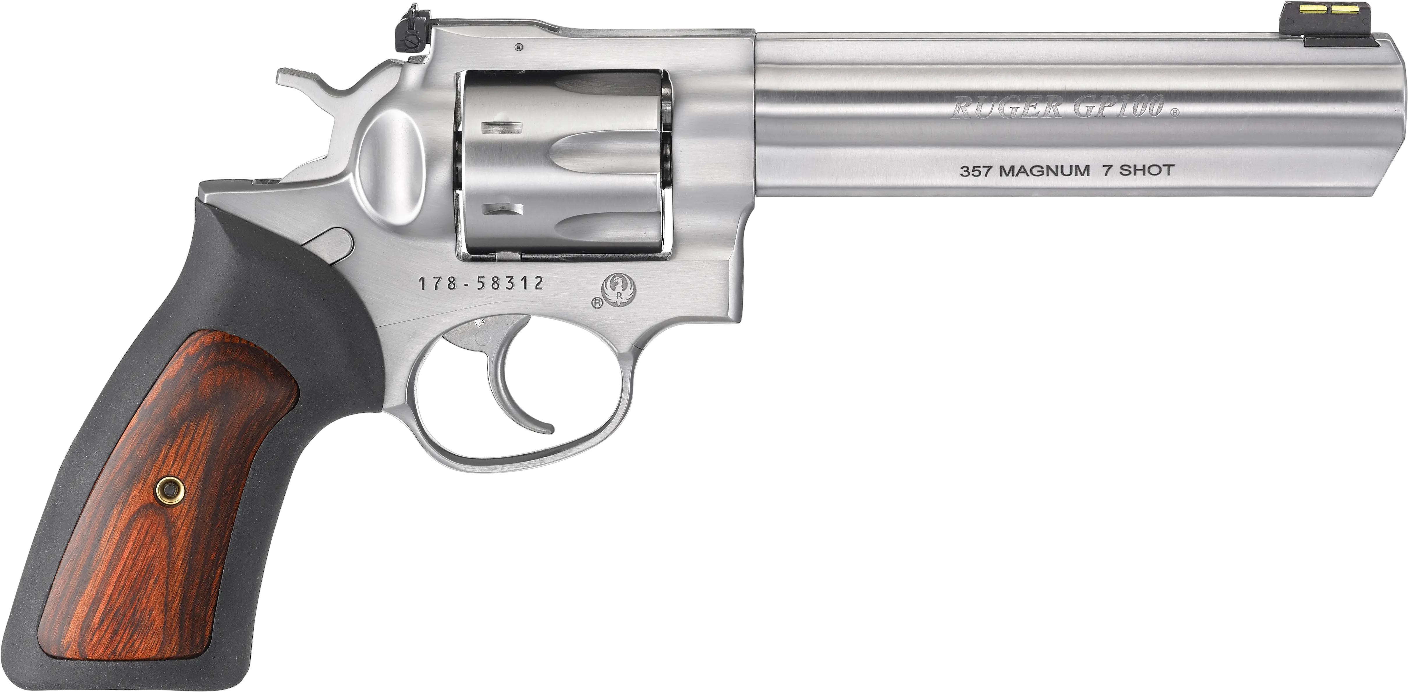 Ruger Gp100 Revolver 357 Magnum 7rd 6 Blackstainless 357 Magnum Ruger Gp100 Png Revolver Transparent