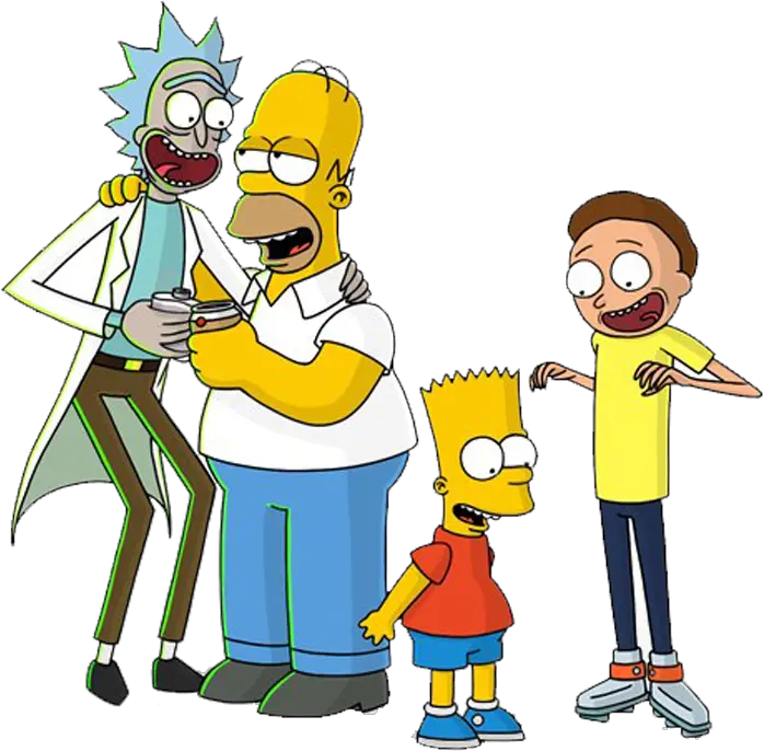 Cartoon Packs U2013 Geekyprints Rick Sanchez And Homer Simpson Png Simpsons Icon