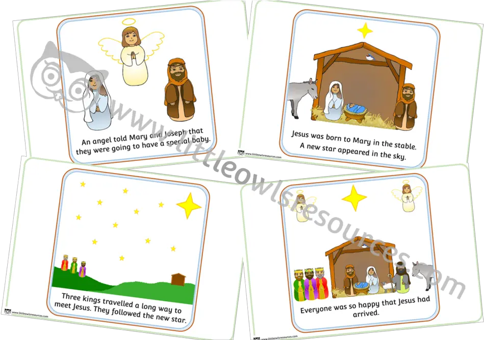 Free Nativity Story Sequence Cards Printable Early Yearsey Three Kings Art Eyfs Png Nativity Png