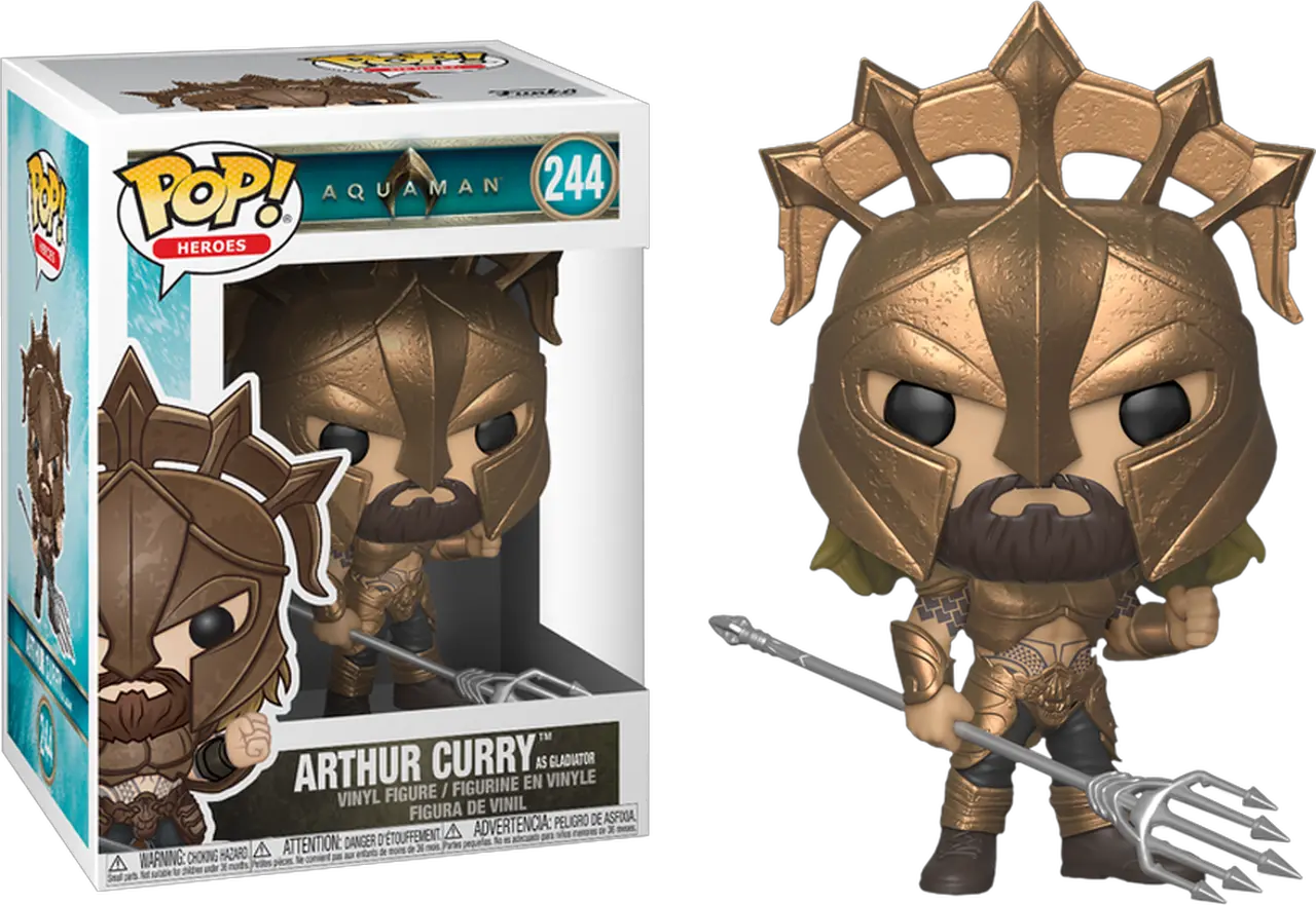 Aquaman Funko Pop Aquaman Full Size Png Download Seekpng Funko Pop Aquaman Arthur Curry As Gladiator 244 Aquaman Png