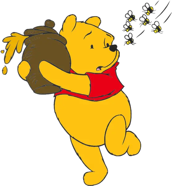 Winnie The Pooh With Honey Clip Art Free Image Winnie The Pooh With Bees Png Eeyore Png