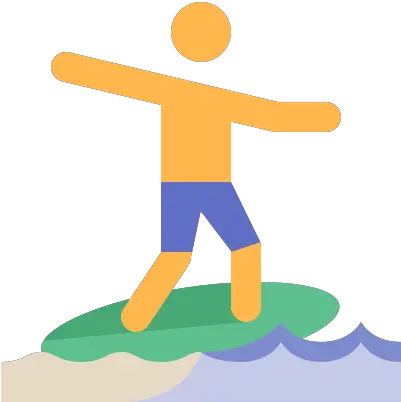 Surf Icon In Color Style Skimboarding Png Surfer Icon