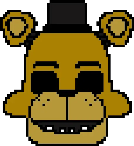 Fnaf 1 Golden Freddy Pixel Art Cartoon Png Freddy Png