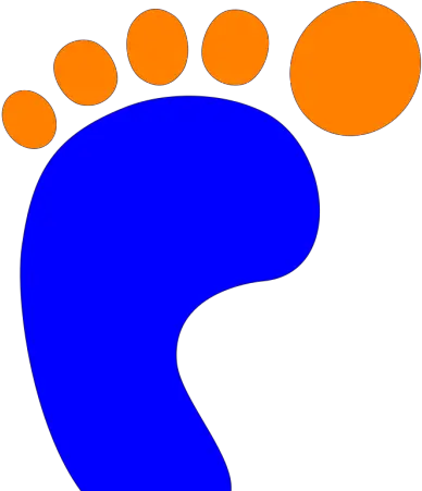 Blue Footprint With Orange Toes Png Svg Clip Art For Web Foot Print Blue And Orange Toe Icon