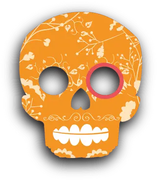 Orange Sugar Floral Skull Transparent Png U0026 Svg Vector File Skull Sugar Skull Png