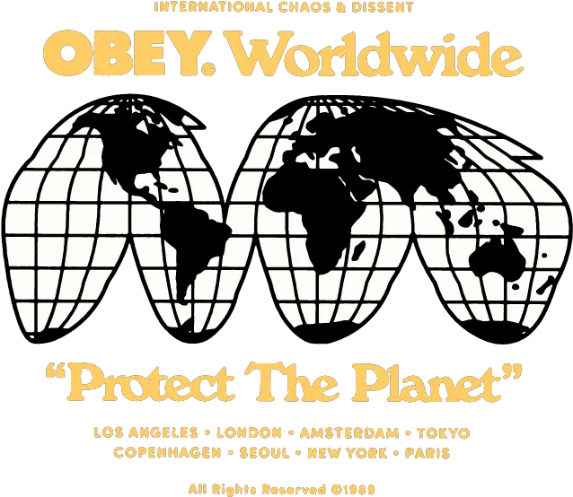 Art Project Obey Clothing World Map Projections Png Obey Logo