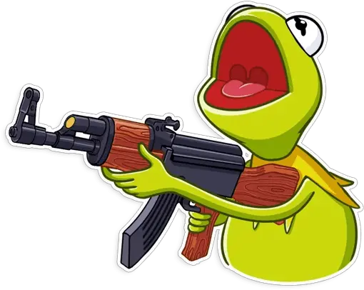 Kermit The Frog Telegram Sticker Kermit The Frog With Gun Png Kermit Transparent