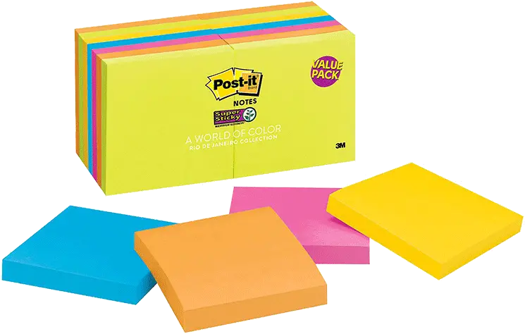Post It Notes Super Sticky Rio De Janeiro Color Collection 14 Pads 1260 Total Sheets 3 X 3 U2022 Thirstyrun Post It Notes Cape Town Collection Png Post It Note Png