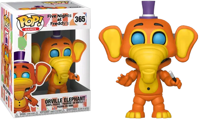 Freddy Fazbearu0027s Pizzeria Simulator Orville Elephant Pop Vinyl Figure Funko Pop Fnaf Png Freddy Fazbear Png