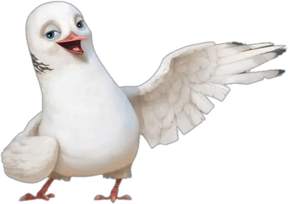 Dave The Dove Transparent Png White Bird Animation Paloma Png