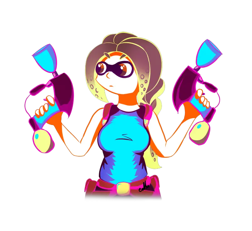 Imagei Drew Classic Lara Croft As An Inkling Lara Croft Lara Croft Inkling Png Inkling Png