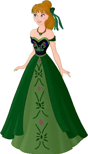 Anna Frozen Anna Princess Cartoon Hd Png Download Princess Dress Green Png Anna Frozen Png