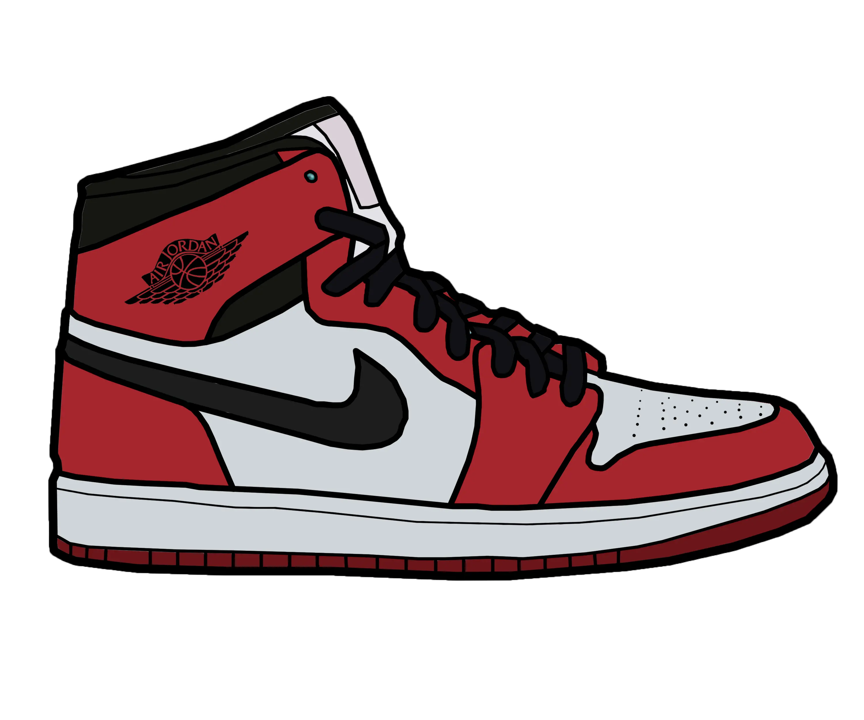 Download Hd Vector Air Jordan Jordan 1 Bred Drawing Easy Jordan Shoe Drawing Png Jordan Png