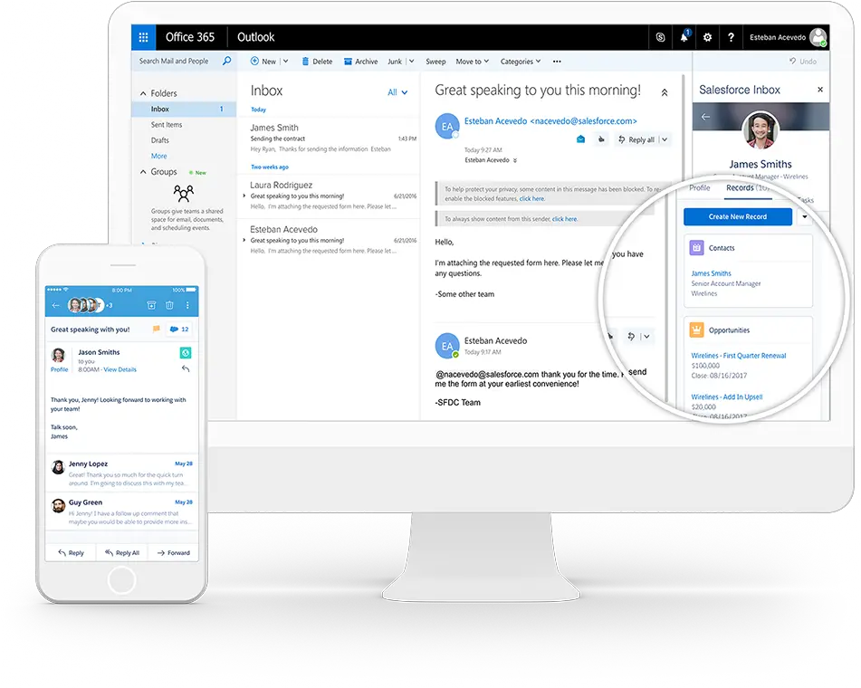 Crm Email Management Software Salesforce Inbox By Sales Salesforce Inbox Gmail Png Outlook Mail Icon