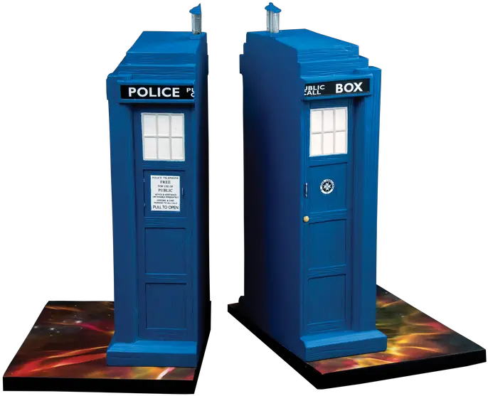 Doctor Who Tardis Set Transparent Tardis Bookends Png Tardis Transparent