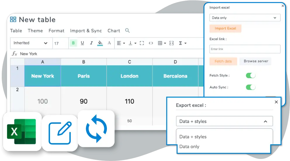 Import And Synchronize Excel Data With Png Icon