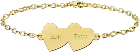 Bracelet Of Gold With Two Hearts Gouden Armband Met Vingerafdruk Png Two Hearts Png