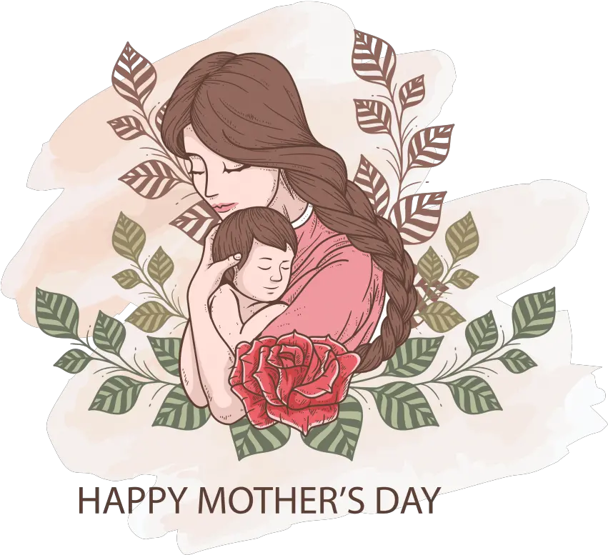 Happy Mothers Day Greeting Card Symbol Of Mom And Baby Mom And Baby Png Mother Png