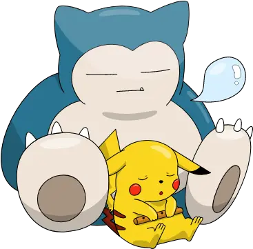 Pikachu And Snorlax Sleeping Snorlax And Pikachu Sleeping Png Snorlax Png