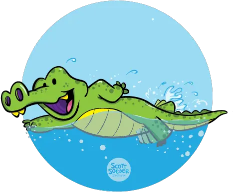 Gator Illustrations For The J Swim Crocodile Swimming Clipart Png Gator Png