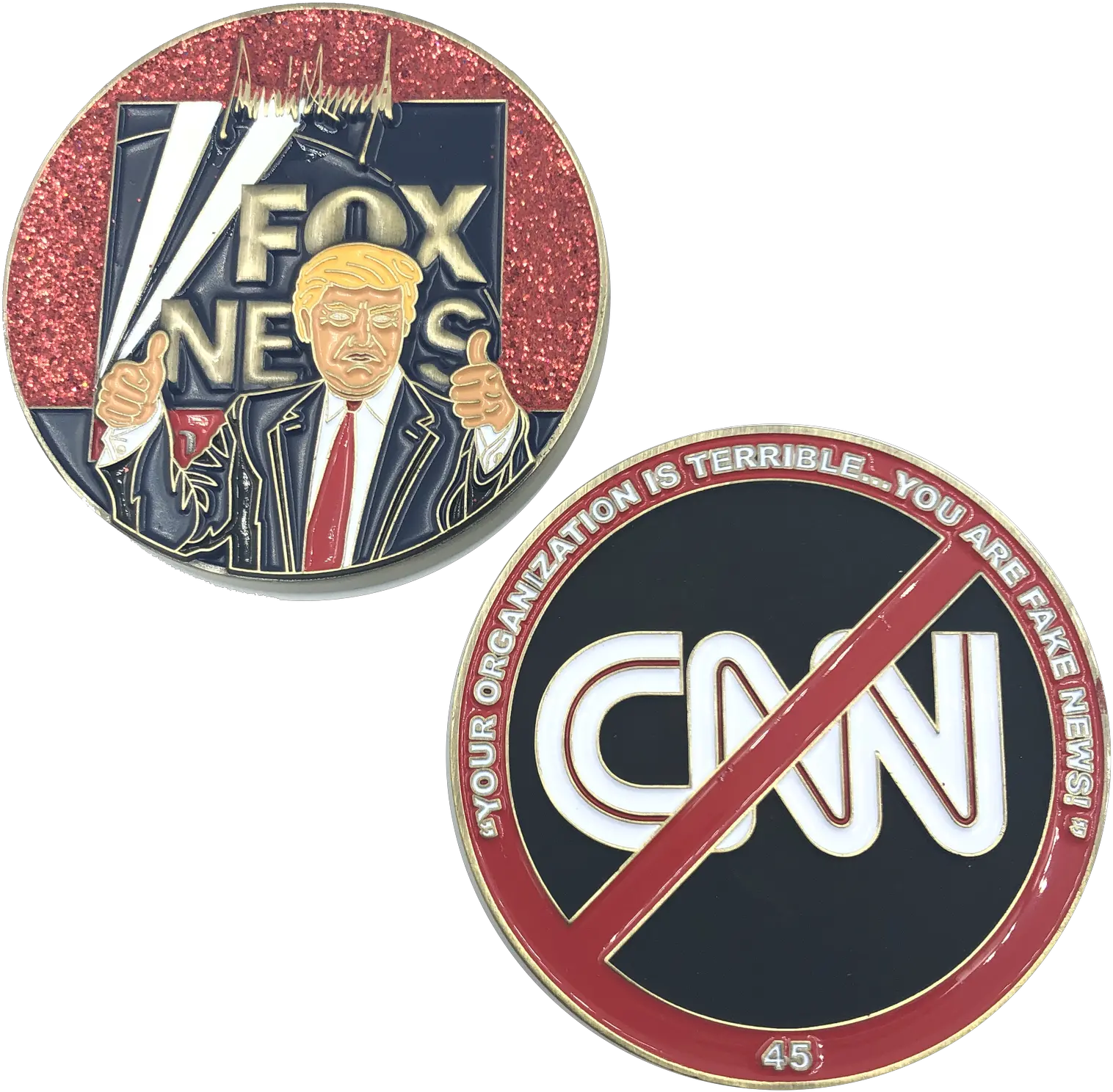 Fake News Challenge Coin Featuring Cnn Png Cnn Fake News Logo