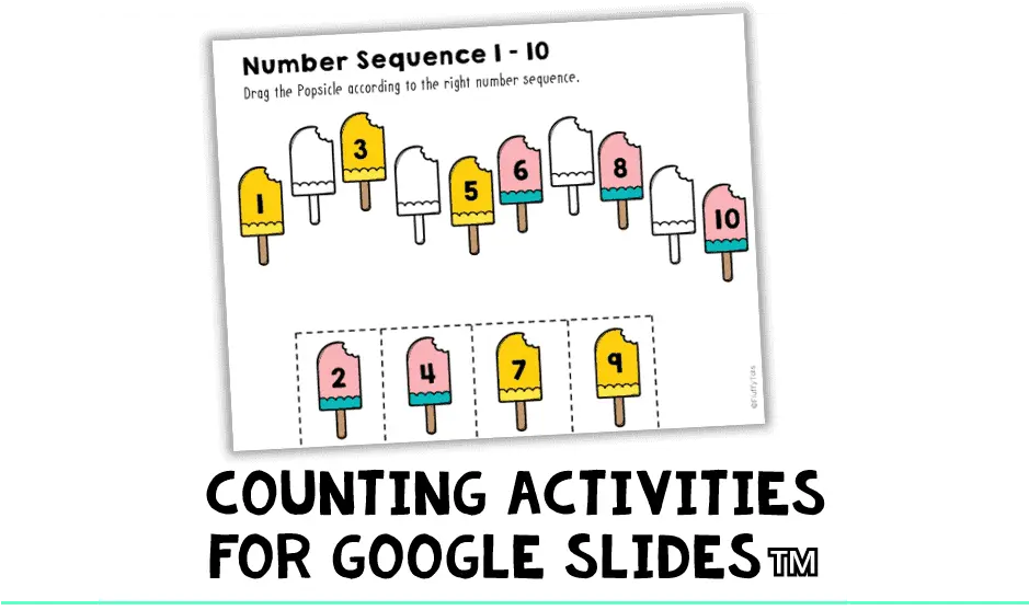 Popsicle Counting Activities For Google Slides Free Free Google Slides Activities Png Number 10 Png