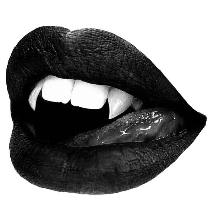 Lips Black Vampire Spooky Halloween Pngs Png Cute Trend Vampire Spooky Png