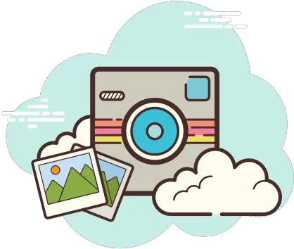 Polaroid Icon In Cloud Style Cute Photography Icon Png Kawaii Instagram Icon