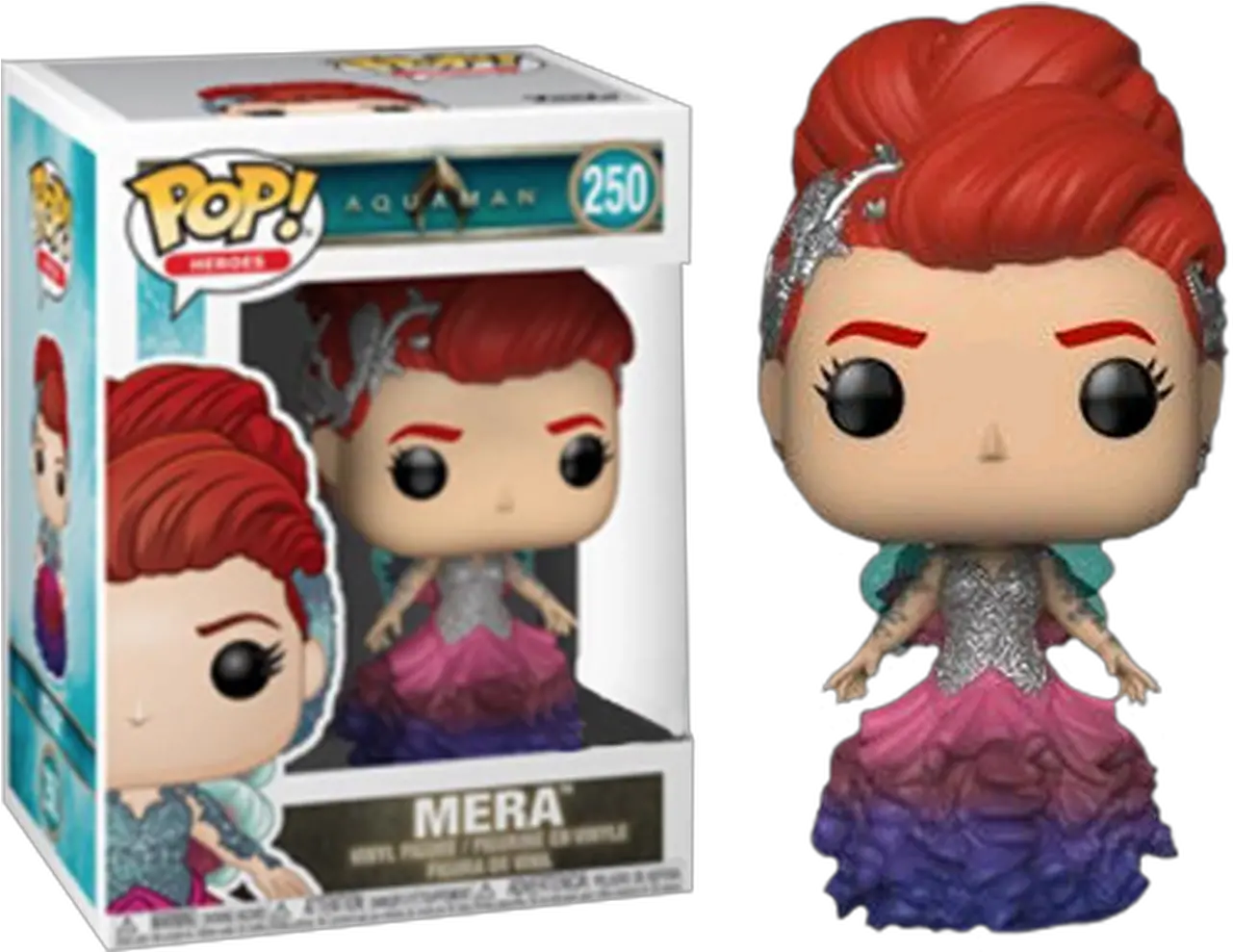 Aquaman 2018 Mera In Gown Us Exclusive Pop Vinyl Figure Funko Pop Mera Png Aquaman Transparent